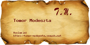 Tomor Modeszta névjegykártya